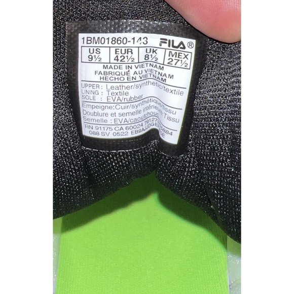 FILA MB Mens Basketball Shoes Size 9.5 White Blue Neon Green Jamal Mashburn - Picture 9 of 9